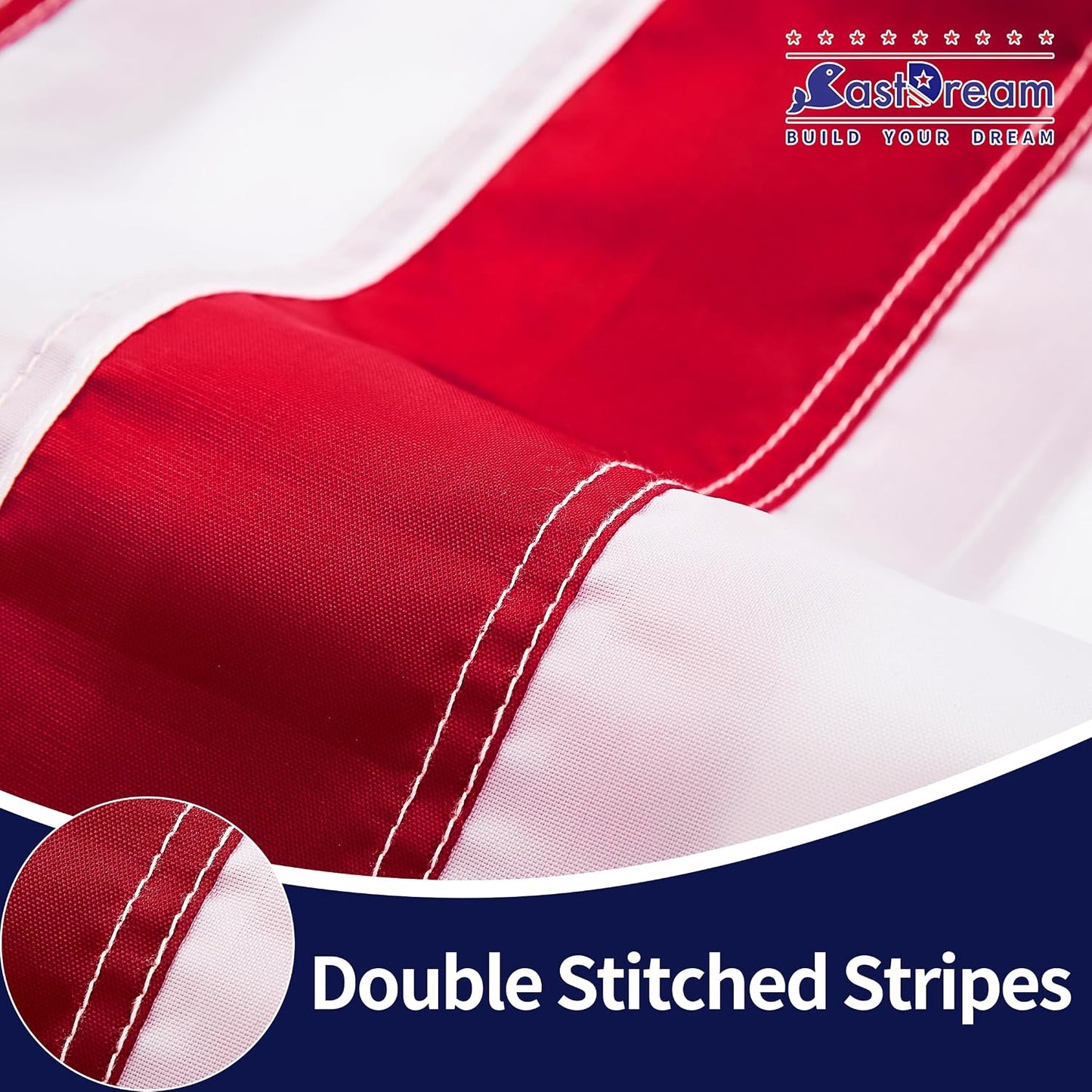 Bandera USA 3x5ft nailon estrellas bordadas impermeable