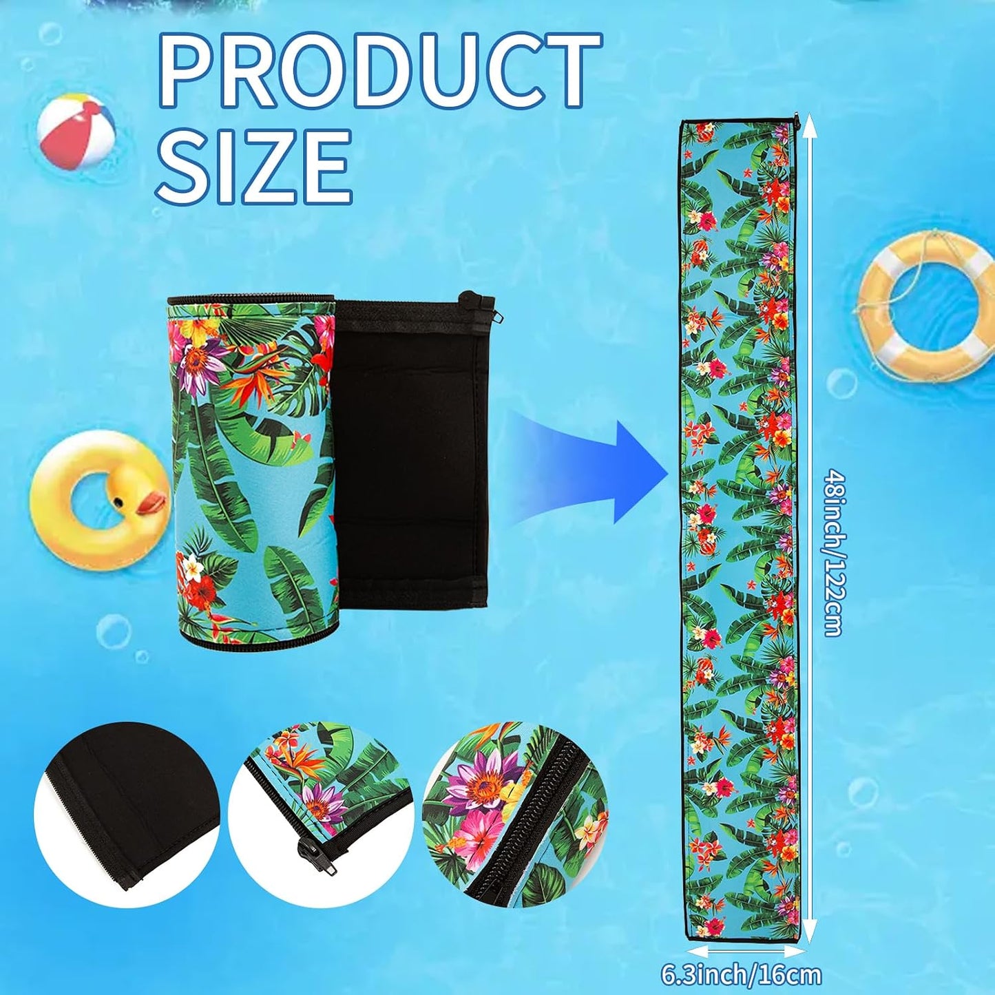 2 Fundas Pasamanos Piscina 4ft Antideslizantes Neopreno
