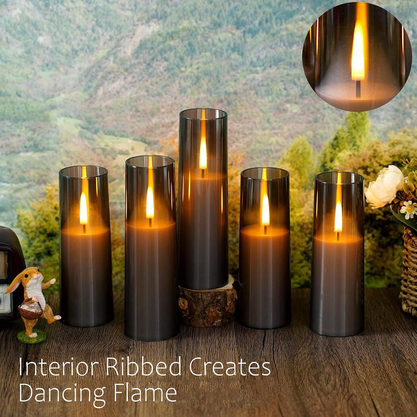 8 Velas Led Parpadeantes Acrílico Control Remoto Hogar Boda