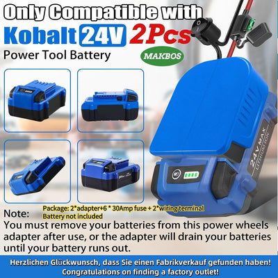 Adaptador batería Kobalt 24V para ruedas eléctricas y taladro