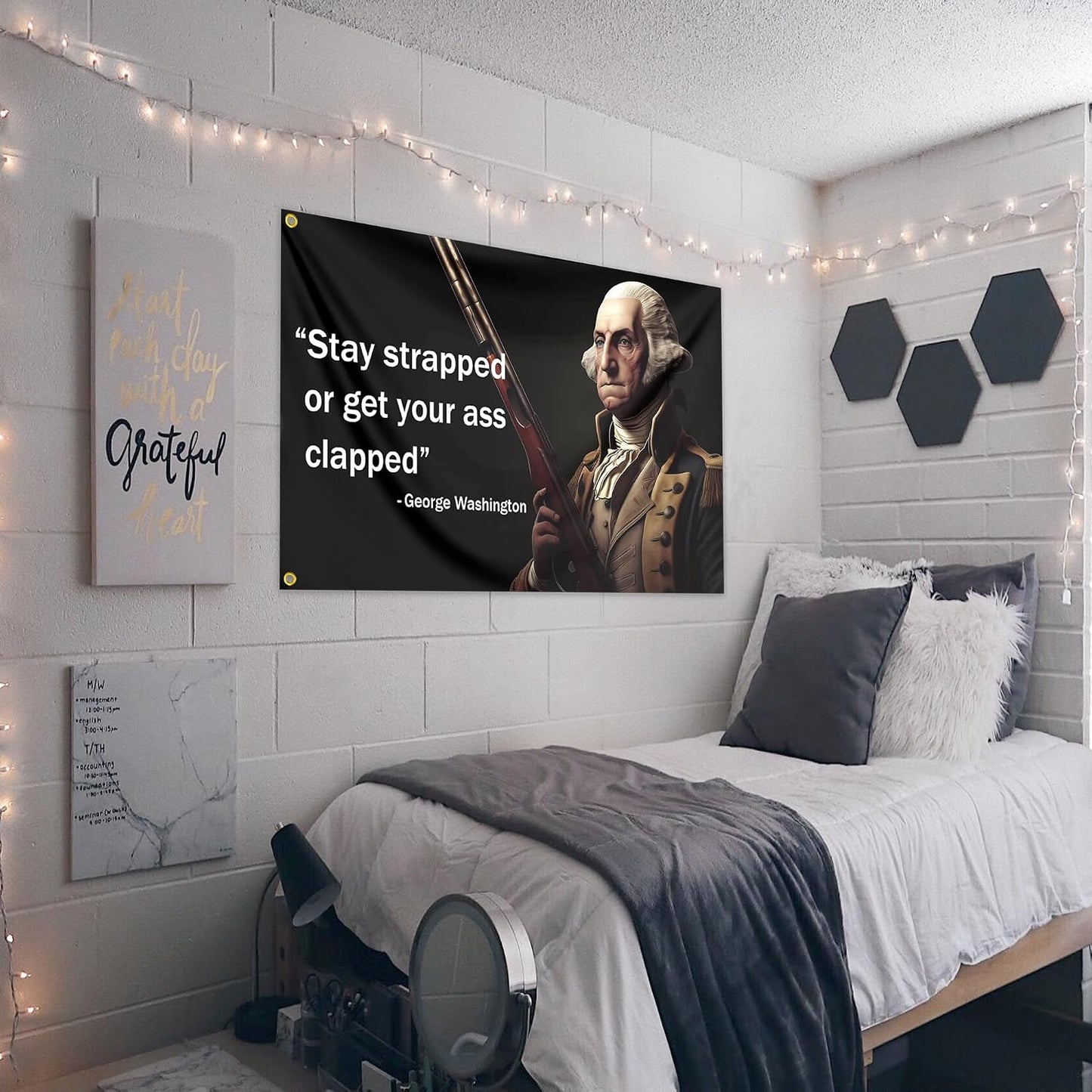 Bandera George Washington 3x5pies dormitorio universitario