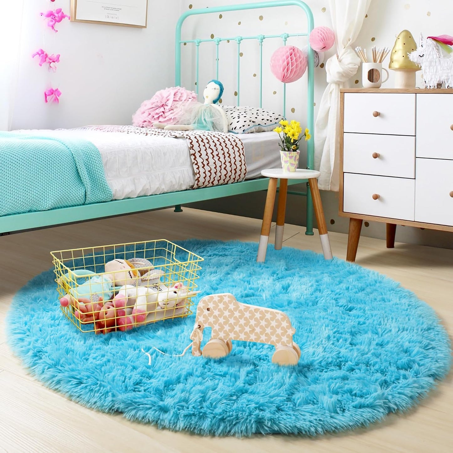 Alfombras redondas suaves para dormitorio niños 4ft