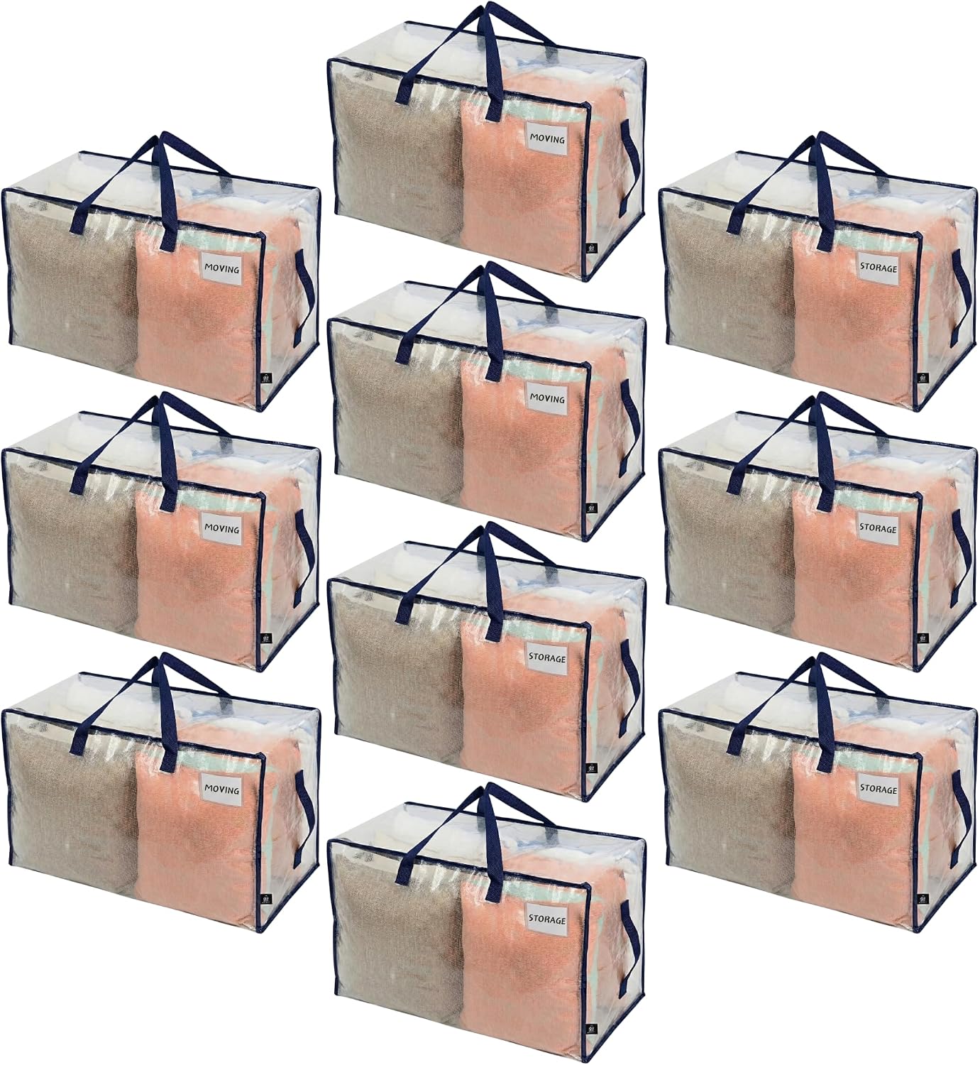 10 Pzas Bolsas Almacenamiento Reutiliz. Transparentes