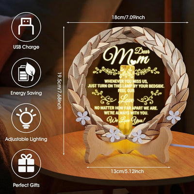 Placa cristal led recuerdo sentimental para mamá