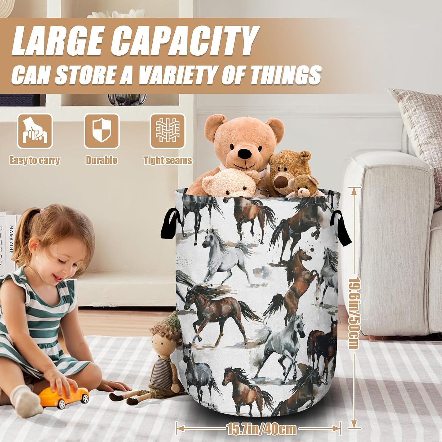Cesta lavandería plegable impermeable 15.7x19.6pulg