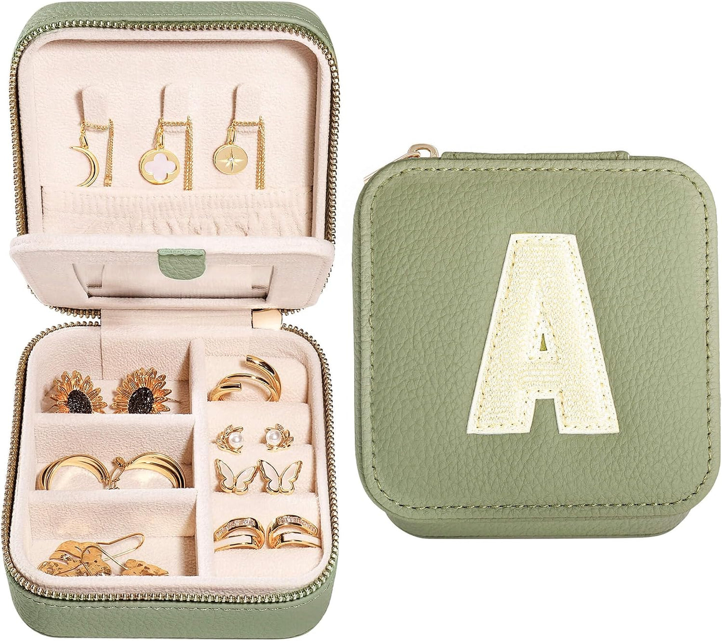 Estuche organiz. de joyas para mujer portátil