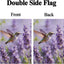 Bandera doble cara colibrí lavanda 12x18" decorativa