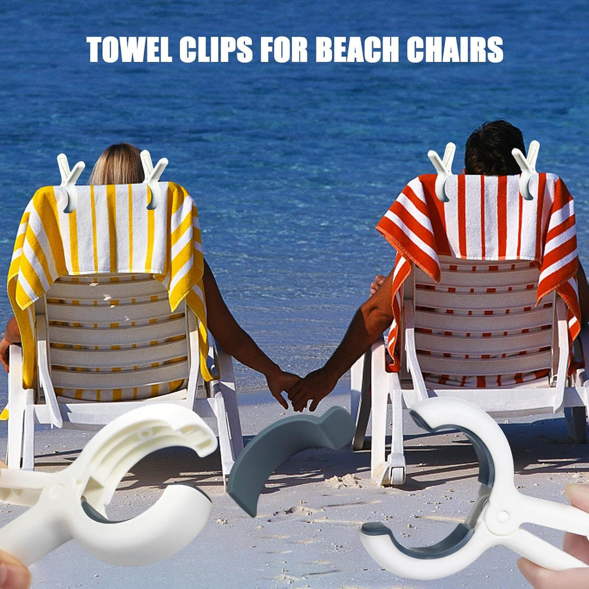 Clips toalla playa resistente agua y viento 8 pzas