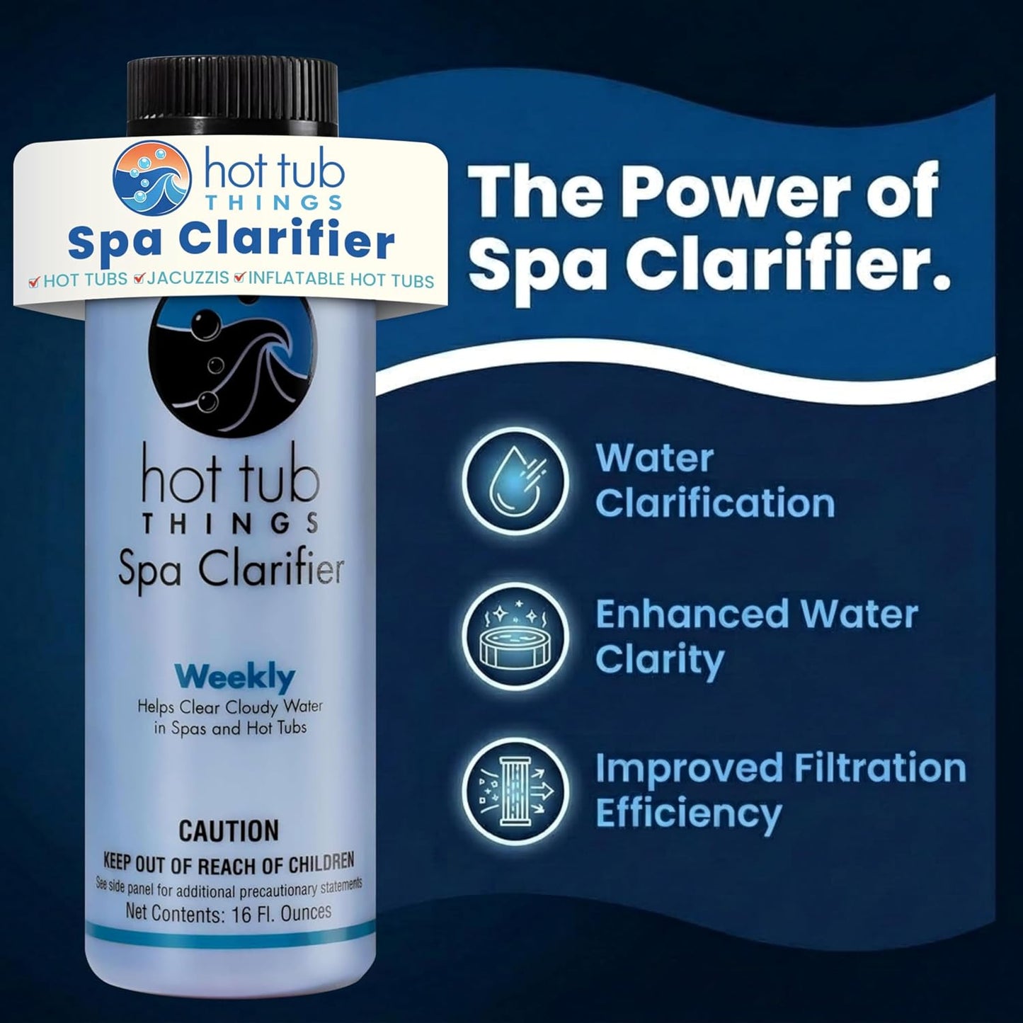 Clarificador spa para agua cristalina comp cloro bromo sal