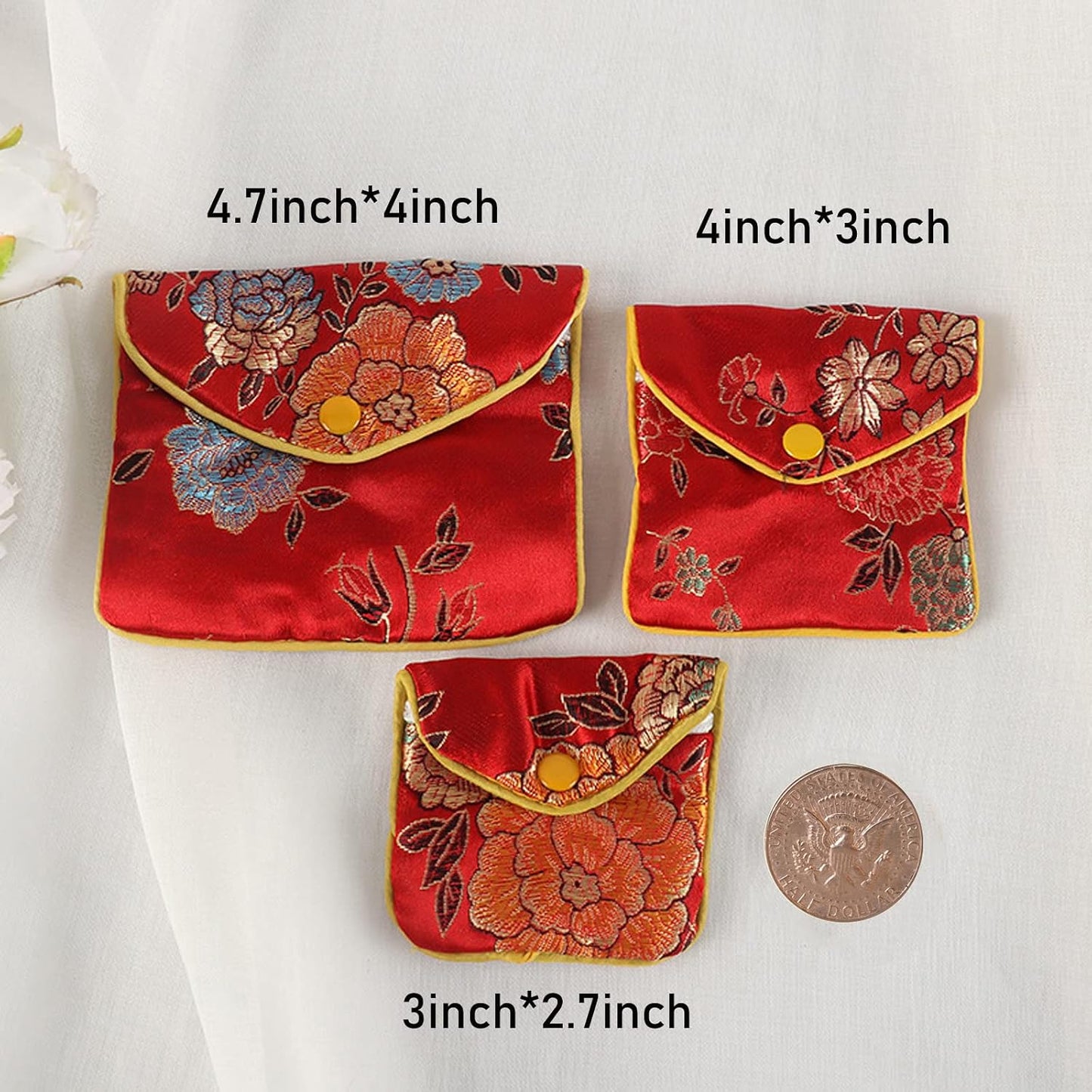 15 Pzas Bolsas Brocado Seda China Regalo Grande