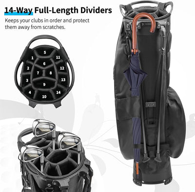 Bolsa golf 14 vías con divisores ligera impermeable