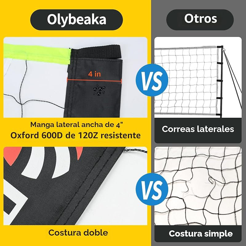 Set red voleibol portátil con postes ajustables y pelota