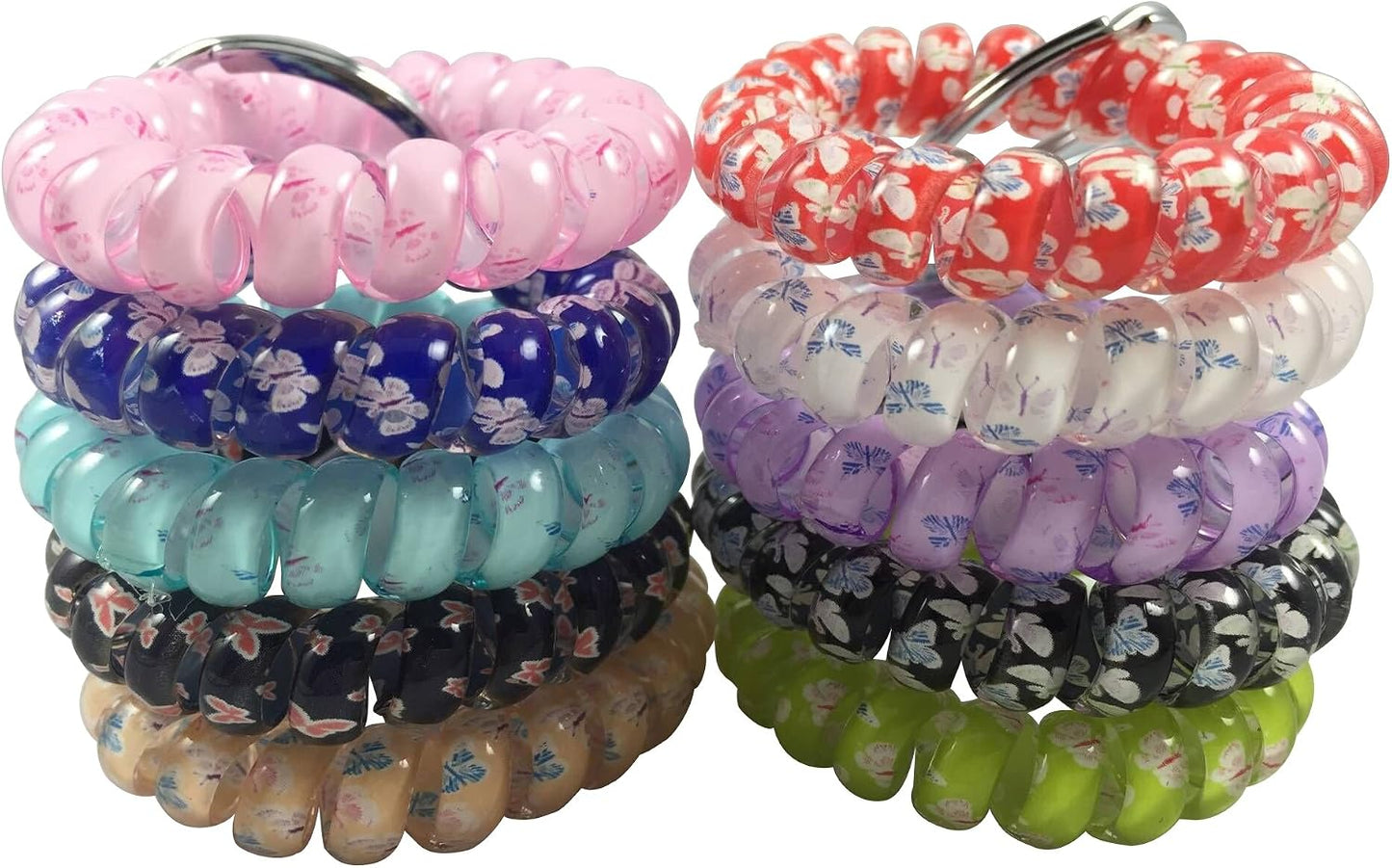20 Llaveros Plástico Estirables Resorte Muñeca Espiral