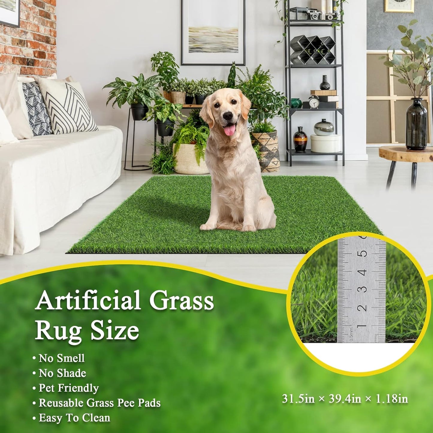 Alfombra césped artificial para perros entrenamiento