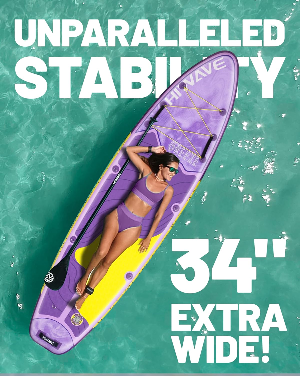 Tabla remo inflable 11x34pulg 350lb para adultos y mascotas