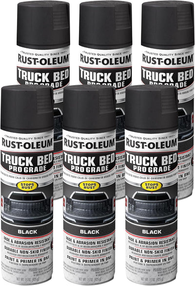 Recubrimiento aerosol cama camión 15oz negro mate 6 Pzas