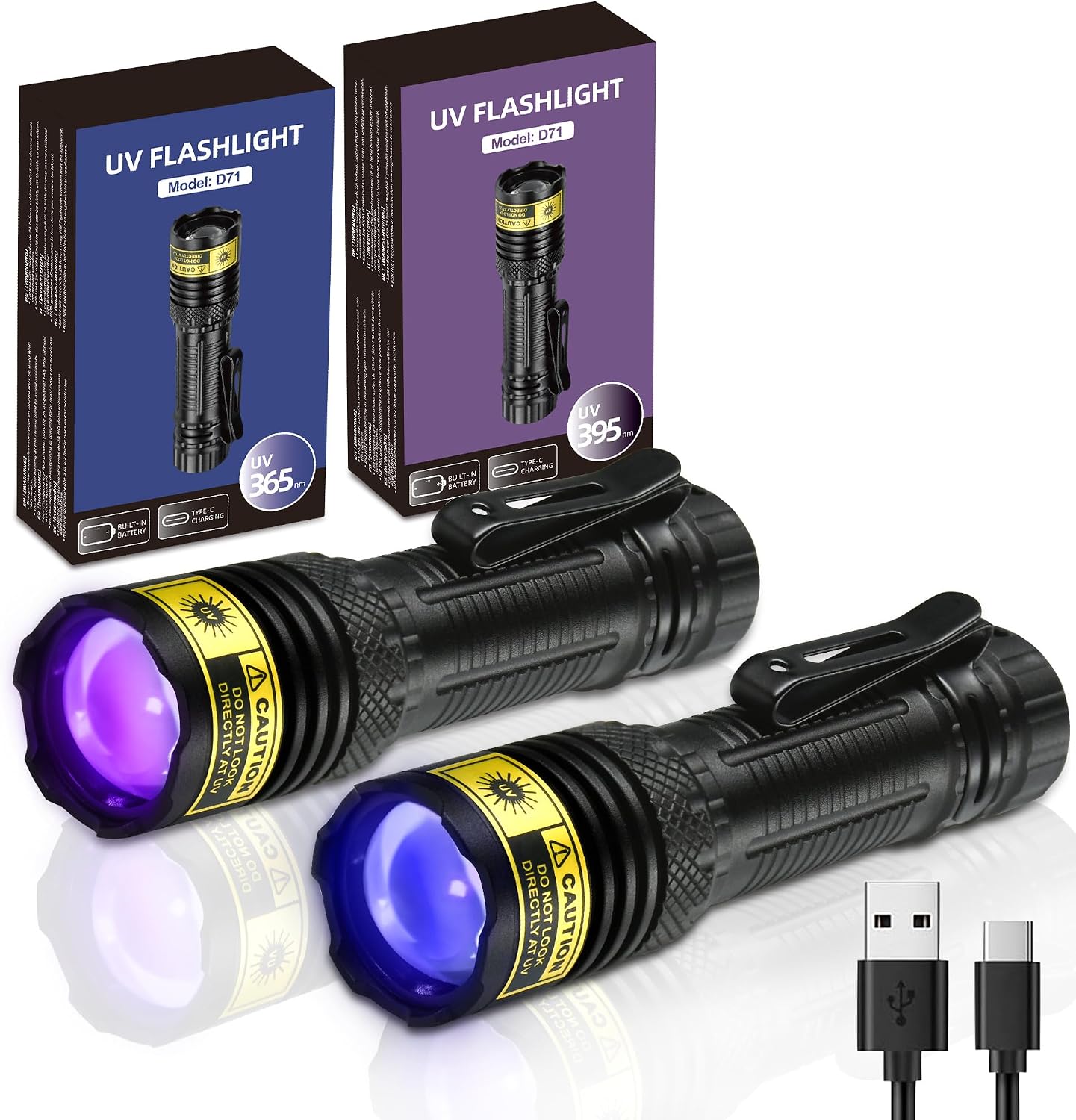 Linterna UV 365-395nm LED recargable mini detector orina mascotas