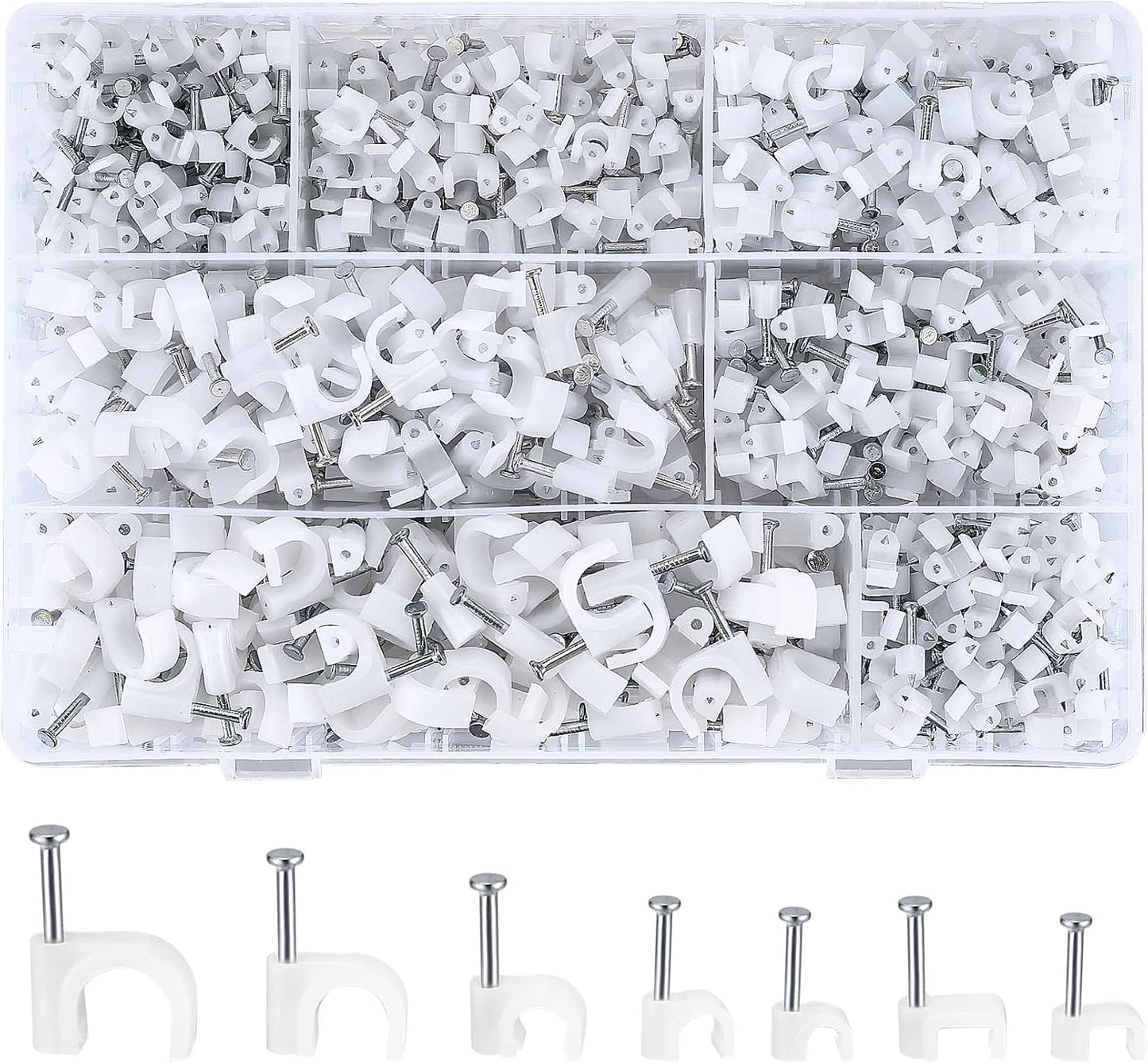 700 Clips Cable Acero 0.157-0.394pulg para Pared