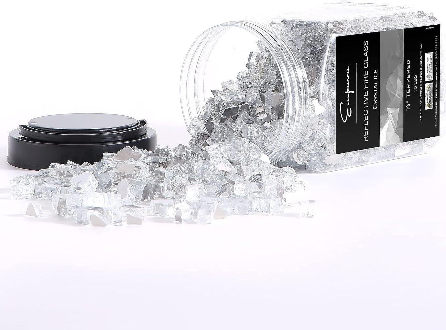 Empava Vidrio Templado Reflectante 10lb 1/2" para Fogata Gas