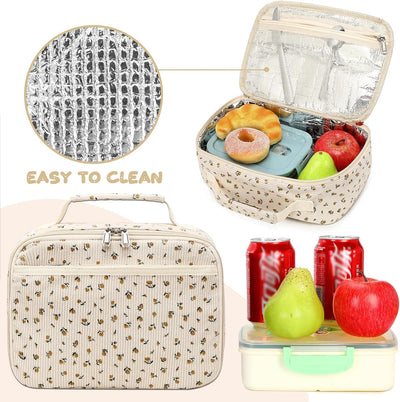 Bolsa almuerzo niños aislada corduroy térmica