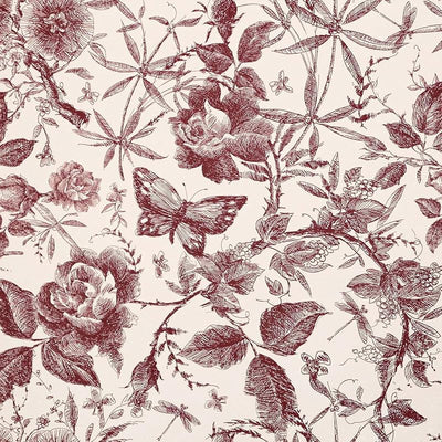 Papel pintado autoadhesivo rosa con mariposa 15.7x787.4"