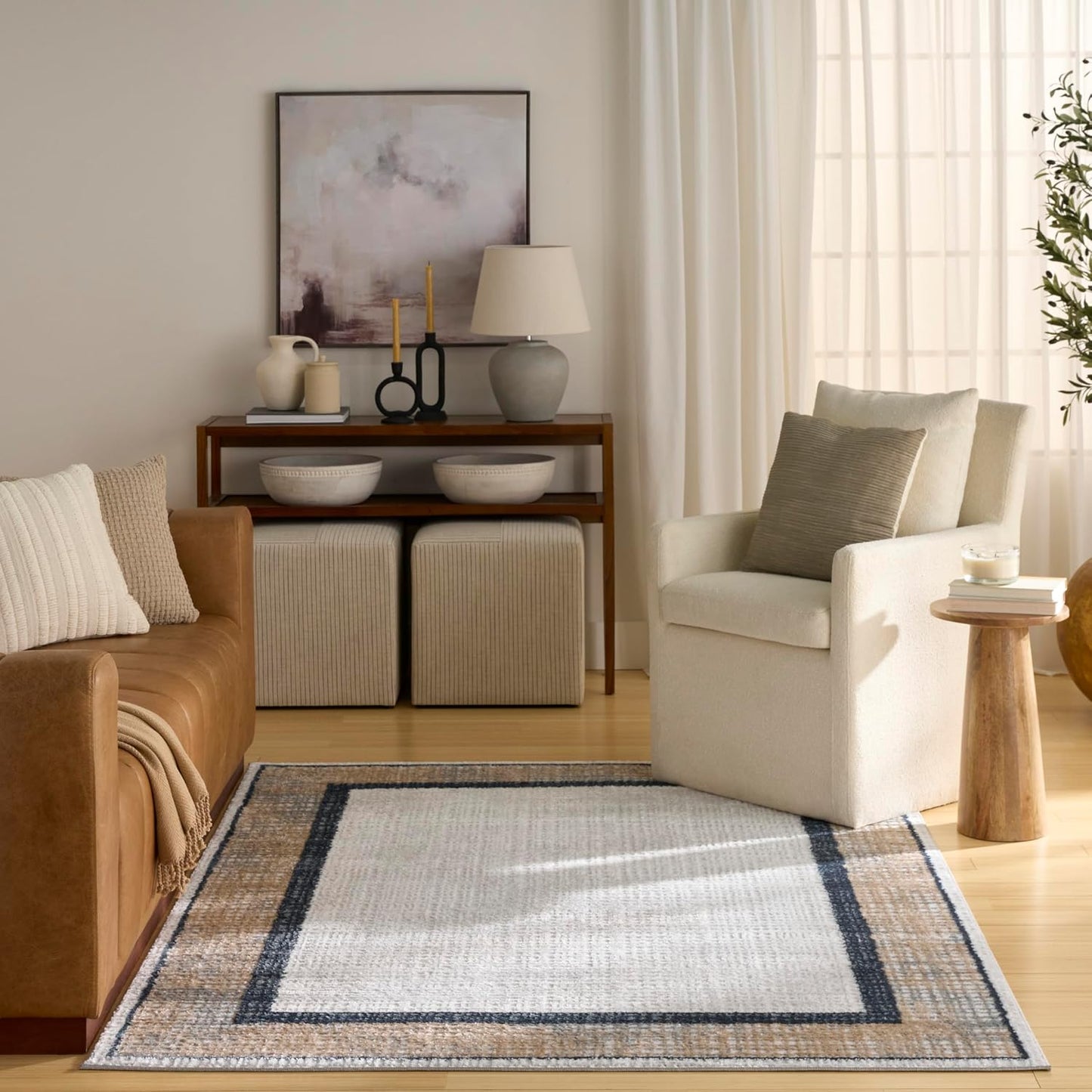 Alfombra 5x7ft para dormitorio sala comedor cocina