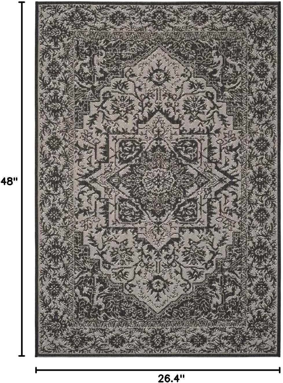 Alfombra decorativa 2.2x4ft gris claro y carbón