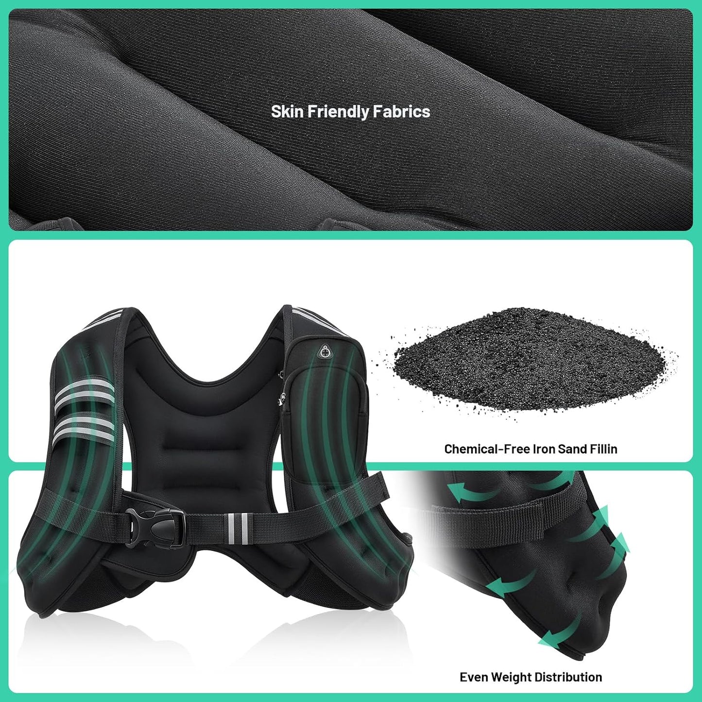 Chaleco peso ajustable 6-20 libras para caminar entrenamiento