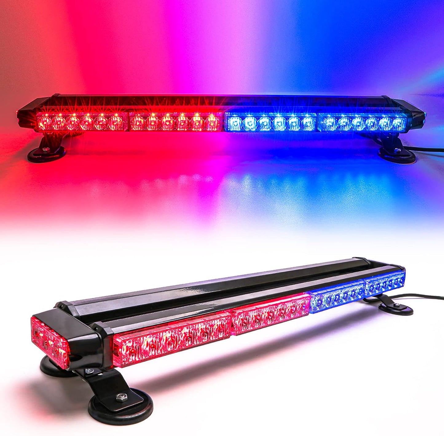 Barra luz LED rojo azul 54 luces emergencia
