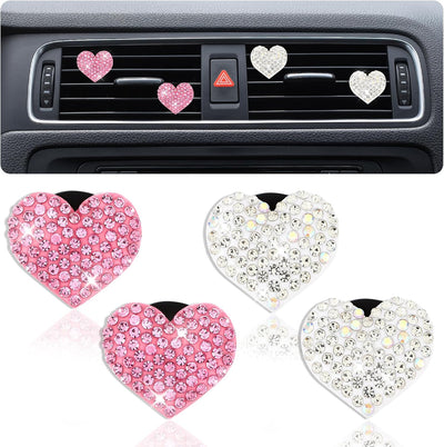 4 Pzas Clip Ventilación Coche Decorativo Corazón