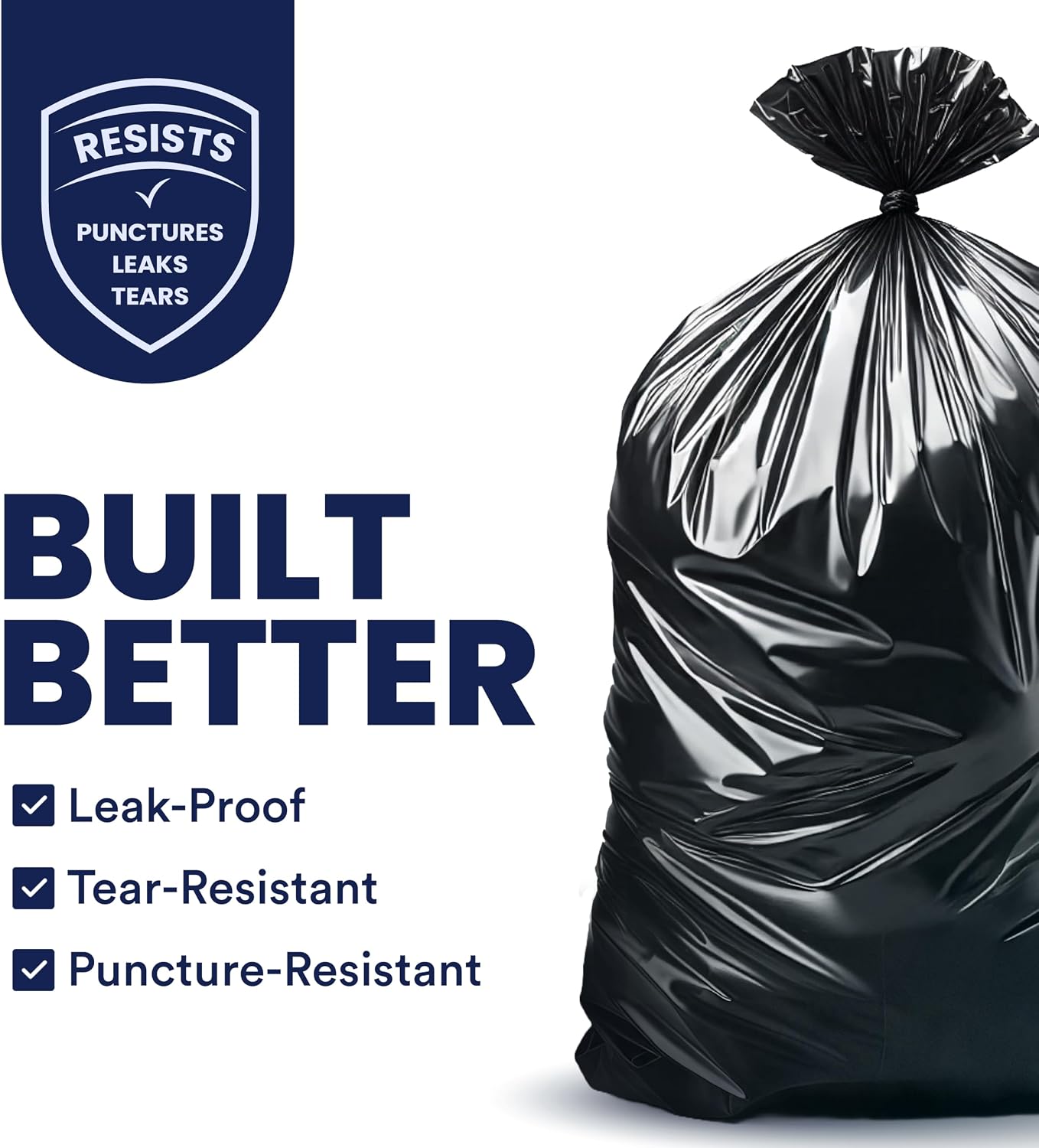 Bolsas basura 55-60gal 1.0mil negras resistentes 100uds