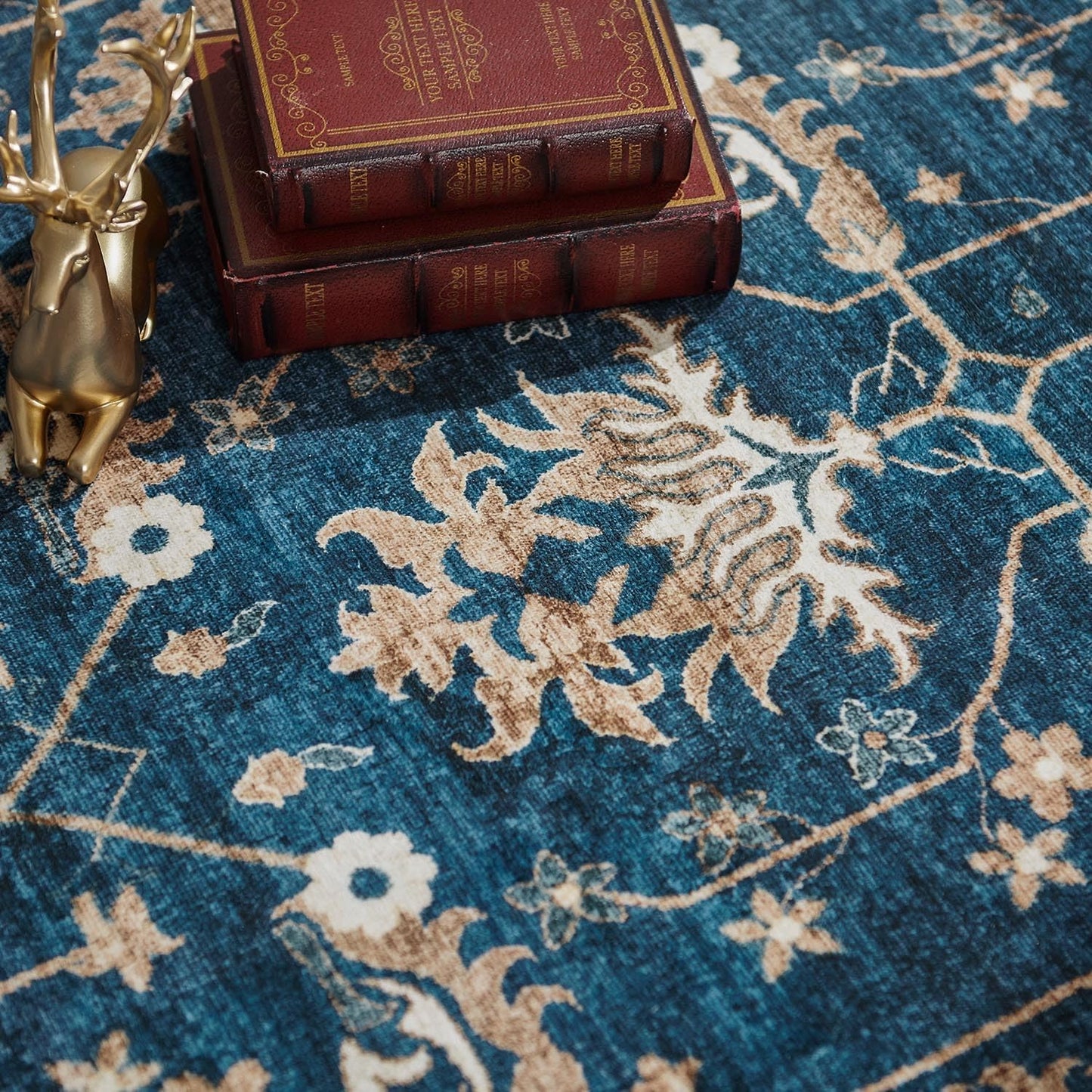 Alfombra pasillo 3x7ft lavable vintage