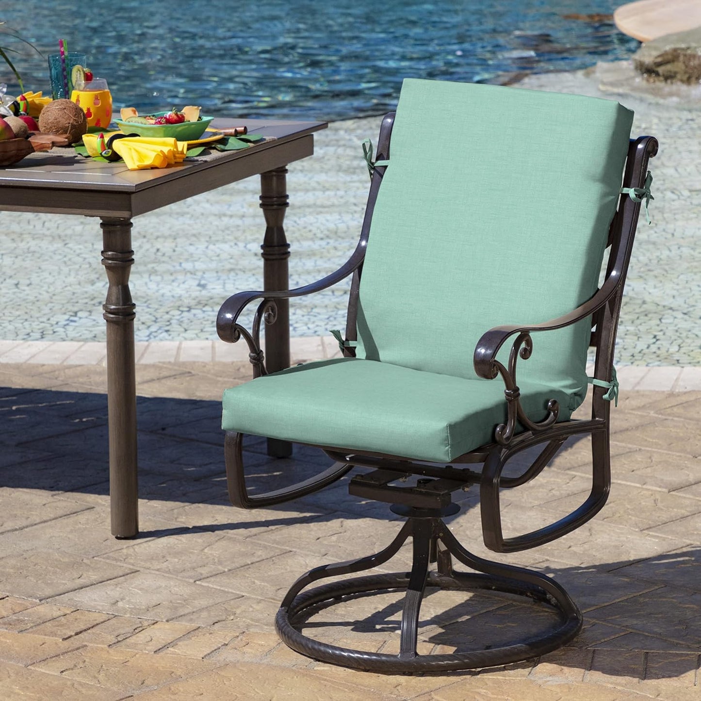 Cojín silla respaldo medio exterior 18x16.5 Aqua Leala