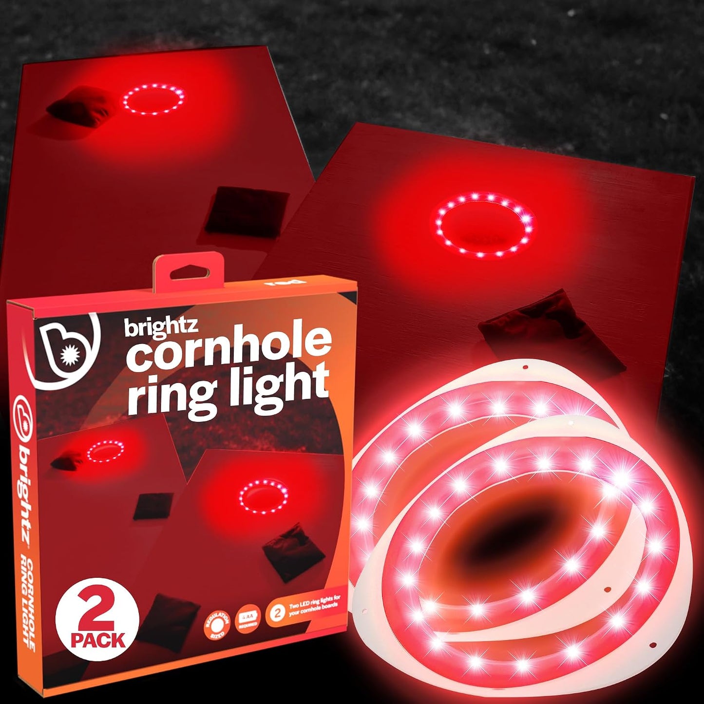 Luces anillo LED para tablero cornhole 2 piezas 48h batería