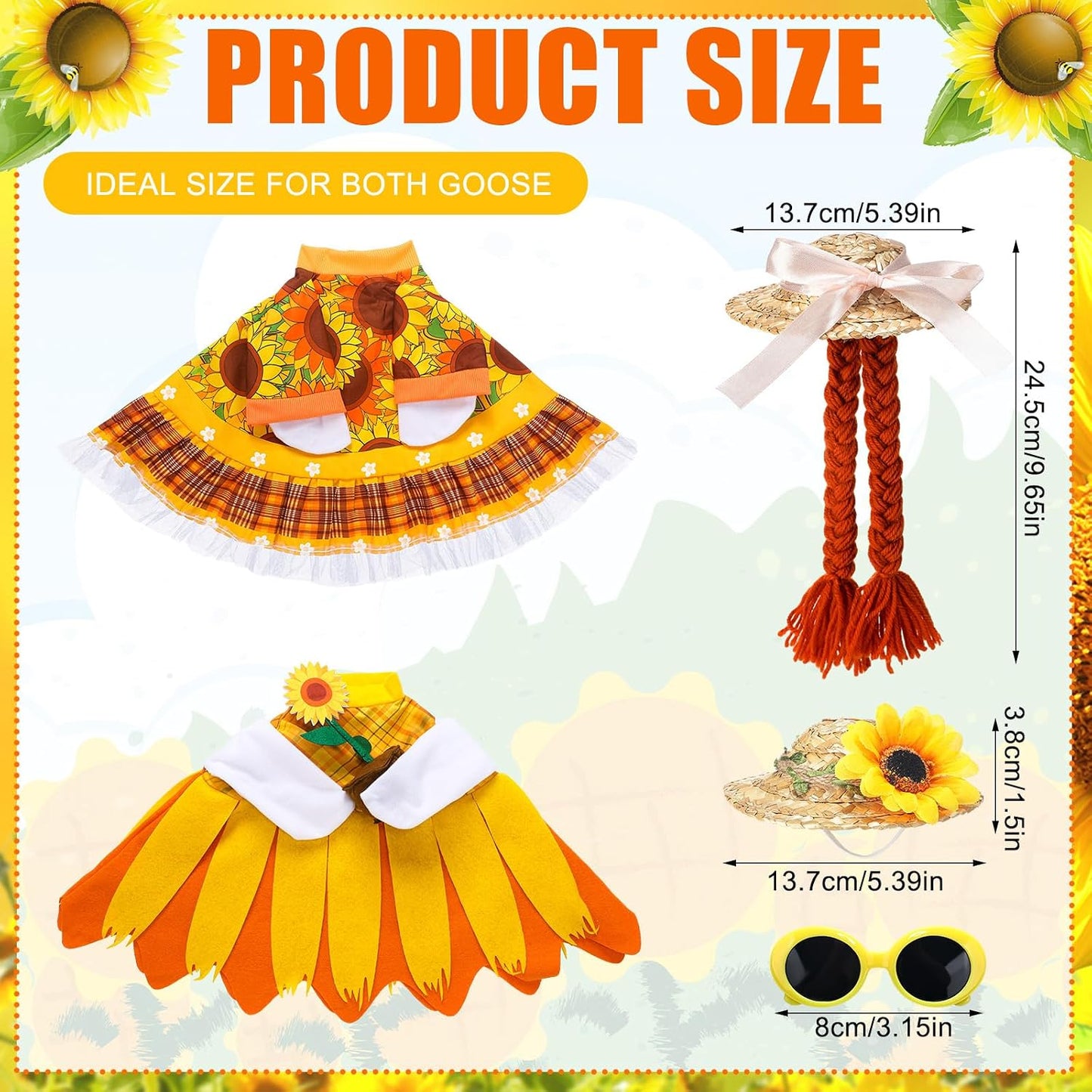 2 Set Kit Ganso Girasol para Porche Acción de Gracias