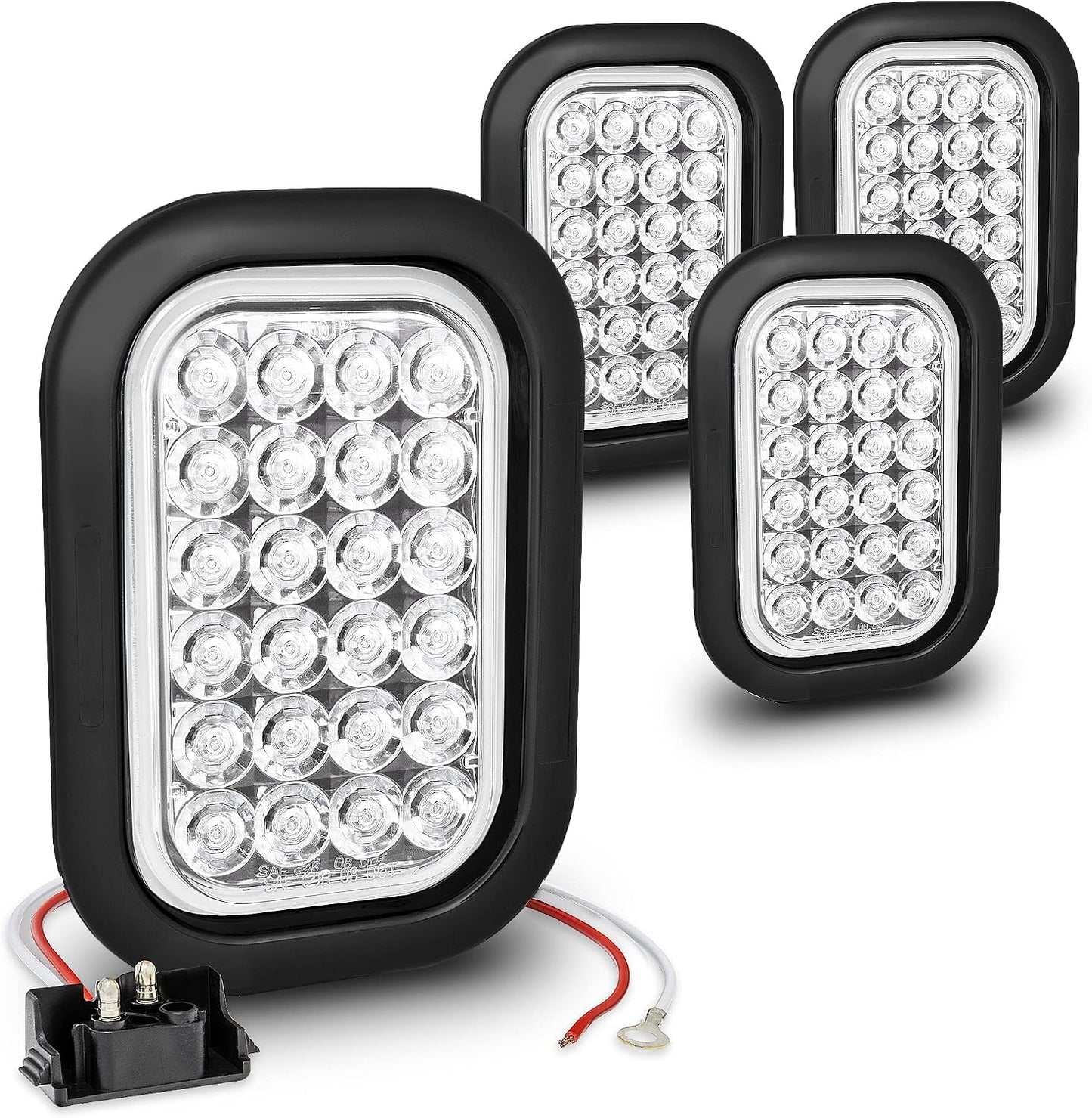 Luz trasera LED remolque 5x3pulg blanca 24 LED