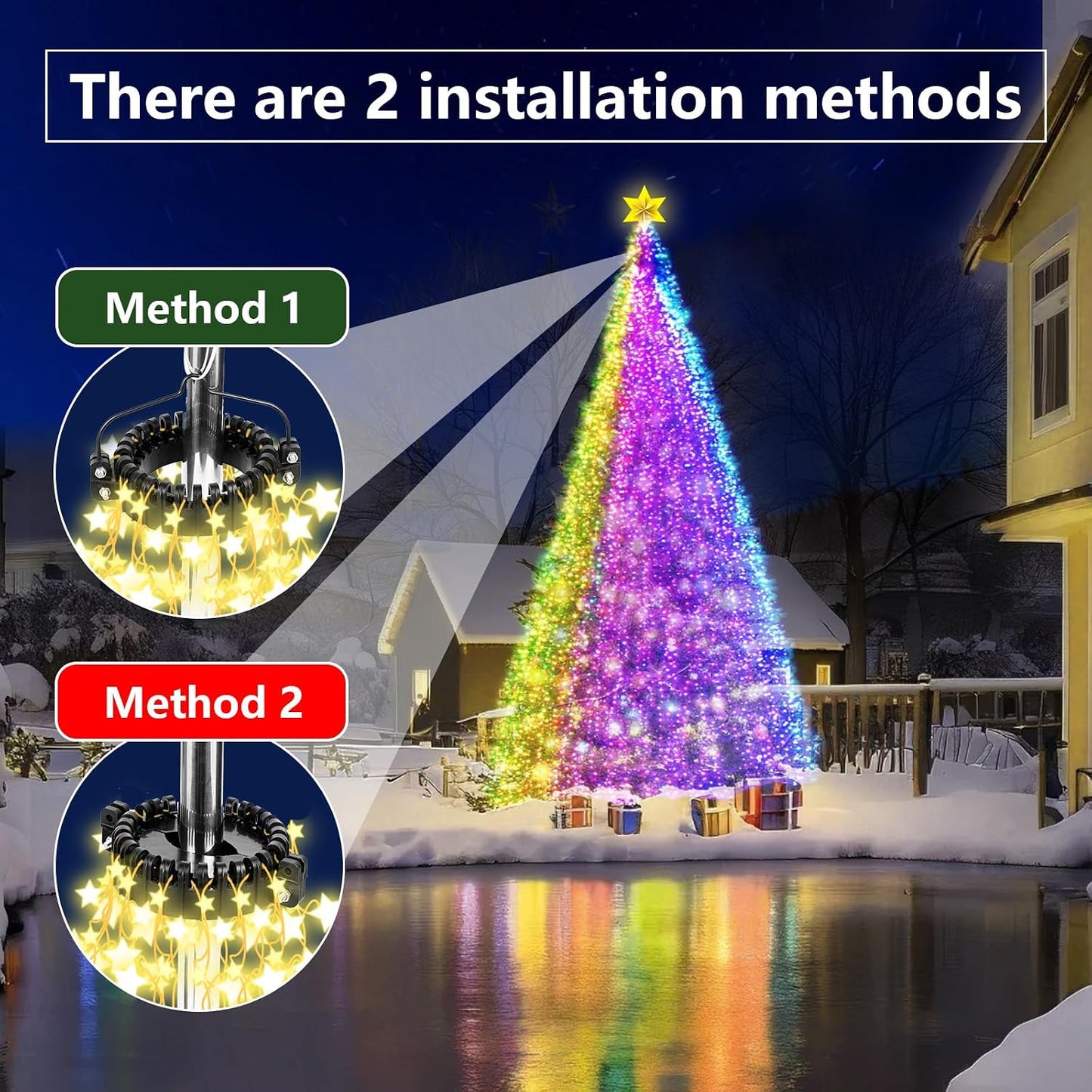Gancho luz superior 2en1 para asta bandera navidad