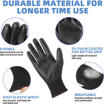 Guantes antiestáticos poliuretano sin costura transpirables