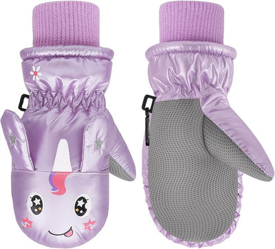 Guantes invierno niños forro polar coral con hebillas impermeables