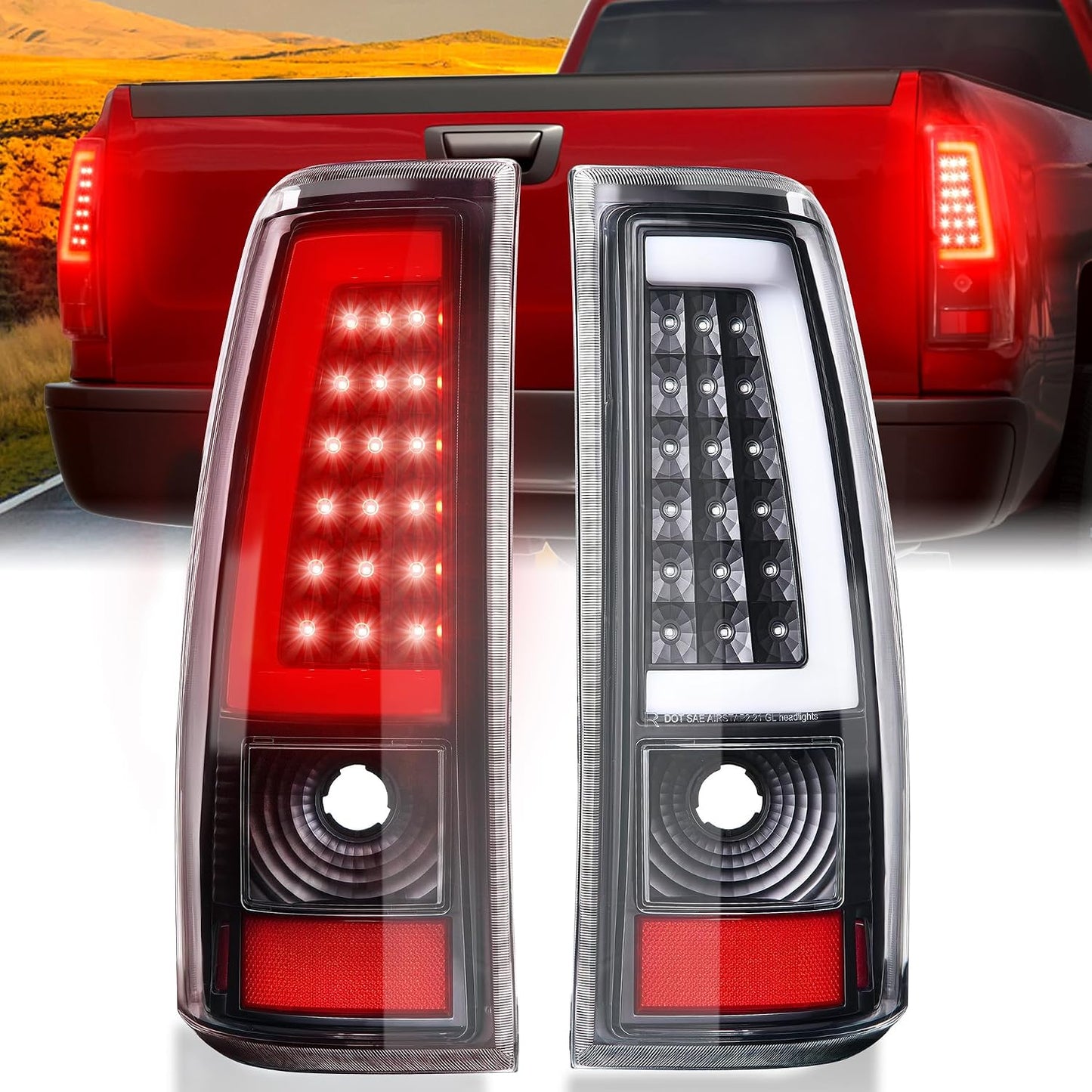 Luces traseras LED Chevy Silverado 99-02 y GMC Sierra negro