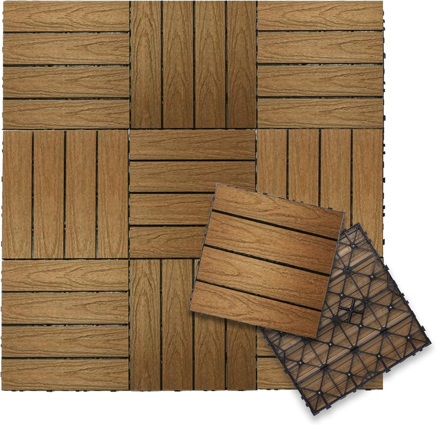 Azulejo compuesto exterior 1x1pie teca peruana 10pie2