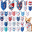32 Bandanas Patrióticas para Perros Rojas Blancas Azules