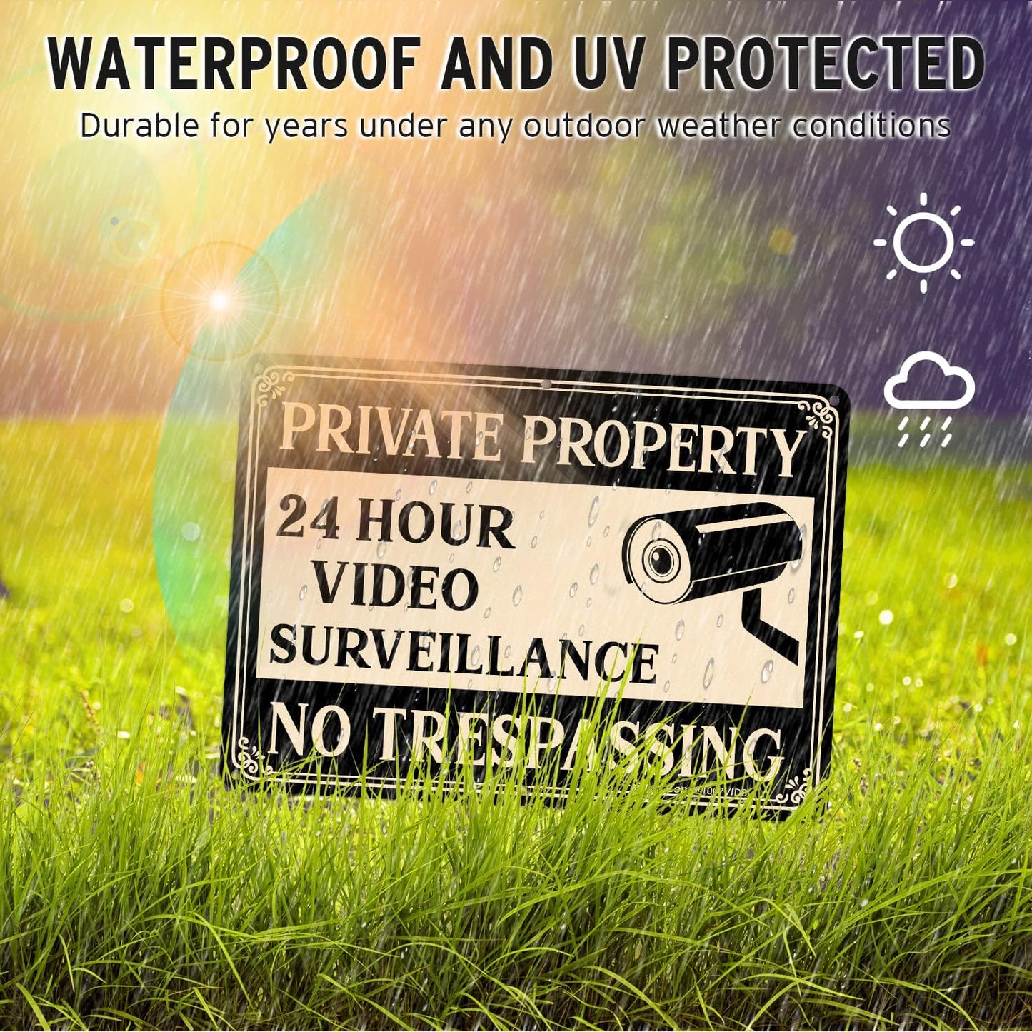 Letreros no trespassing al aire libre 10x7pulg 2 pzas