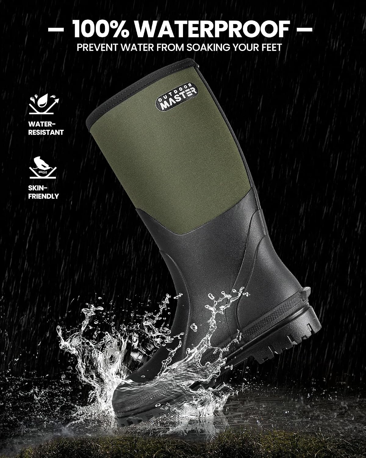 Botas de neopreno impermeables antiderrap para hombres