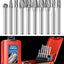Set 10 Pzas Rebabas Carburo 1/4 Vástago Caja Roja