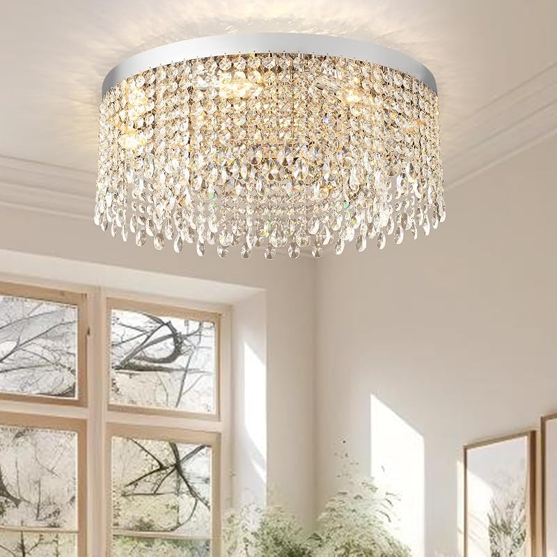 Candelabro de cristal 8 luces gotas de lluvia para sala