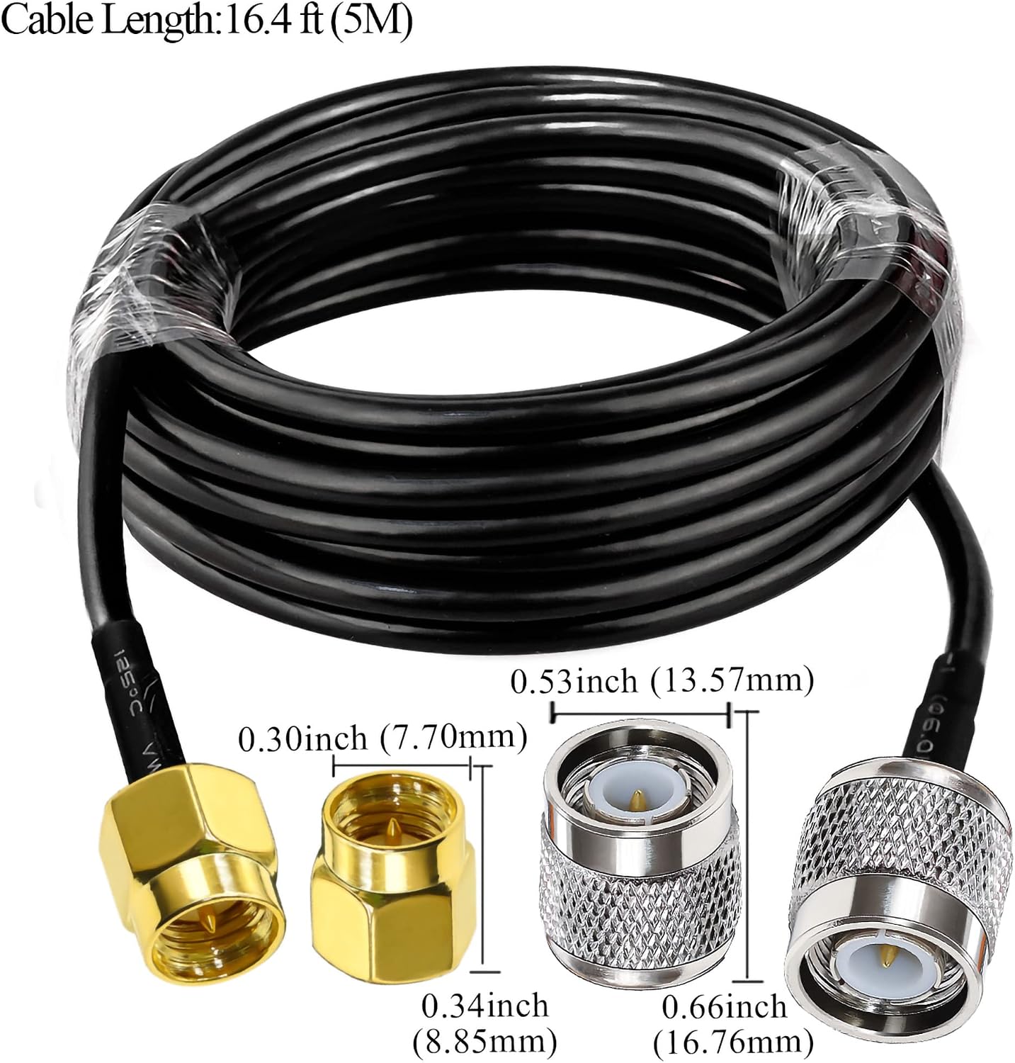 Cable adaptador SMA a TNC RG58 5m para LAN inalámbricos