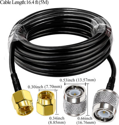 Cable adaptador SMA a TNC RG58 5m para LAN inalámbricos