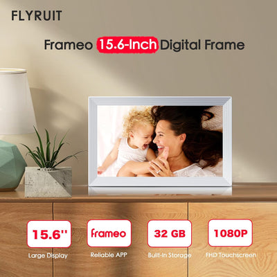 Marco fotos digital Frameo 15.6pulg WiFi pantalla táctil 32GB