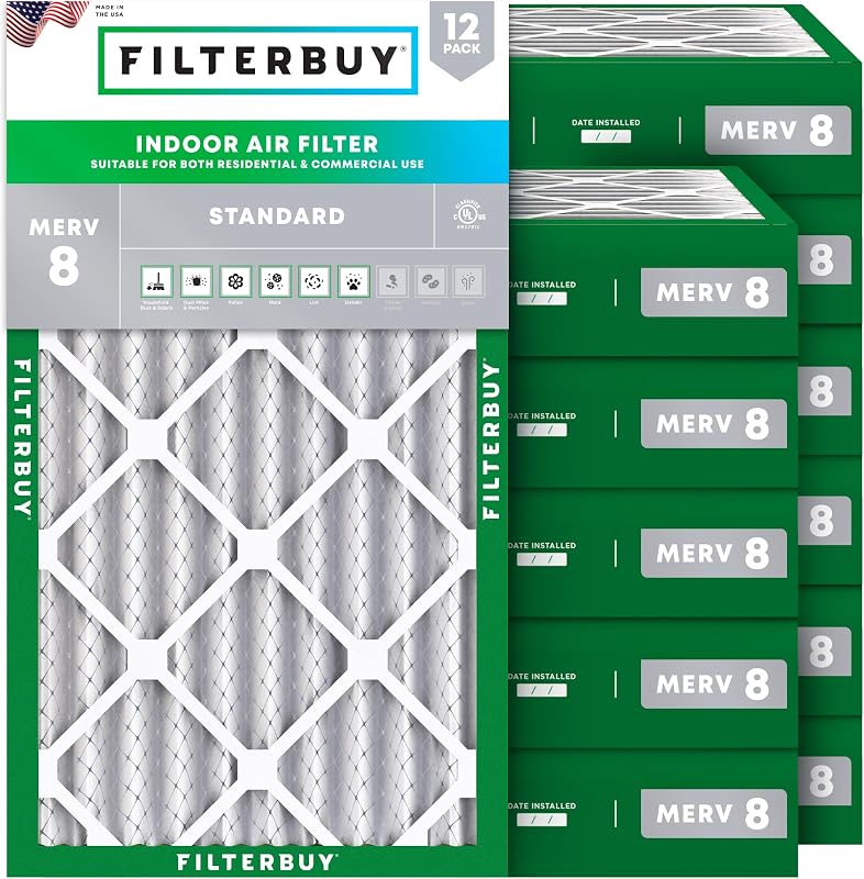 Filtro aire MERV 8 plisado HVAC 12x24x4 pack 12